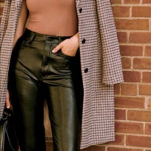 Abercrombie 90s Straight Ultra High Rise Vegan Leather Pants
